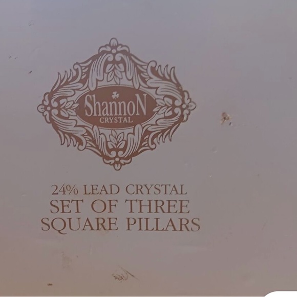 Vintage Set Of 3 Irish Shannon Crystal Candle Holder "Metropolitan" 5.5" 7" 
9" - Picture 6 of 6